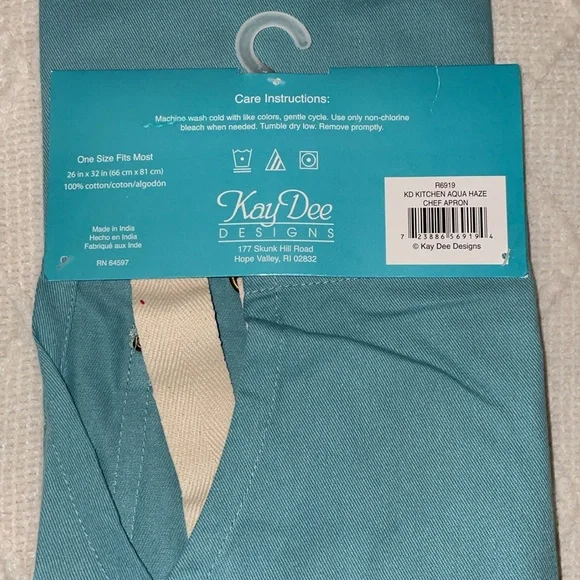 NWT KD Kitchen Blue & White Chef Apron. - Picture 4 of 4